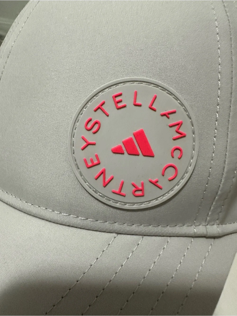 Adidas by Stella McCartney Kids Pale Gray Baseball Cap with Pink Logo